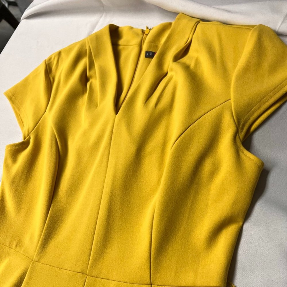 Sharagano Yellow Dress